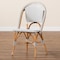 Baxton Studio Genica Classic French Black and White Weaving and Natural Brown Rattan Indoor/Outdoor Bistro Chair 210-2PC-12698 - alternate 10